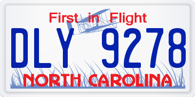 NC license plate DLY9278