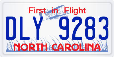 NC license plate DLY9283