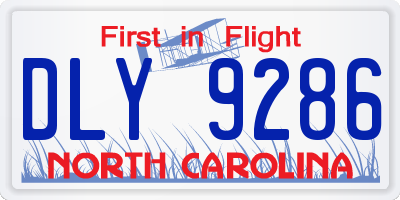 NC license plate DLY9286