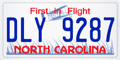 NC license plate DLY9287