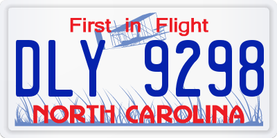 NC license plate DLY9298