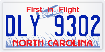 NC license plate DLY9302