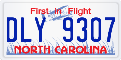 NC license plate DLY9307