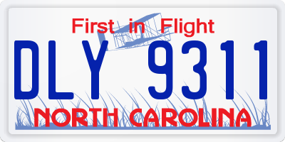 NC license plate DLY9311