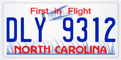 NC license plate DLY9312