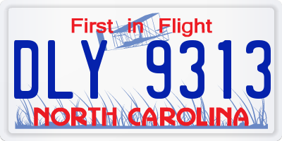 NC license plate DLY9313