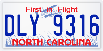 NC license plate DLY9316