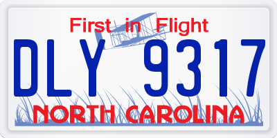 NC license plate DLY9317