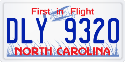 NC license plate DLY9320