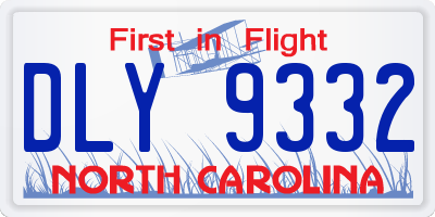 NC license plate DLY9332