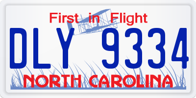 NC license plate DLY9334
