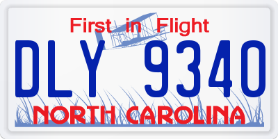 NC license plate DLY9340