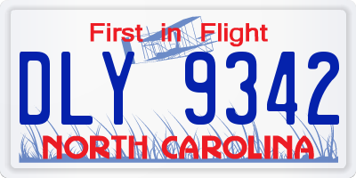 NC license plate DLY9342