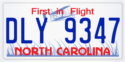 NC license plate DLY9347