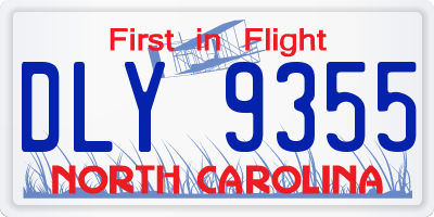 NC license plate DLY9355