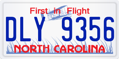 NC license plate DLY9356