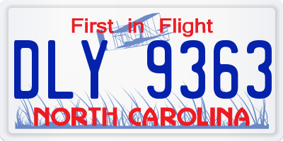 NC license plate DLY9363