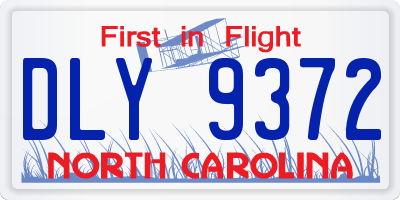 NC license plate DLY9372
