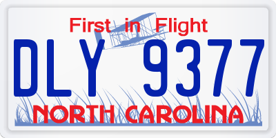 NC license plate DLY9377