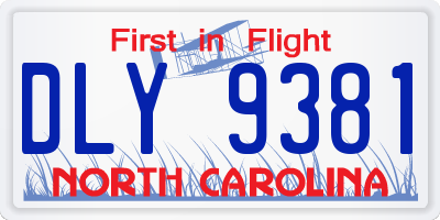 NC license plate DLY9381