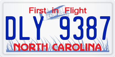 NC license plate DLY9387