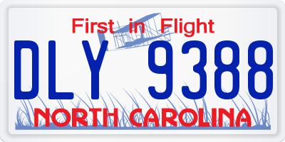 NC license plate DLY9388