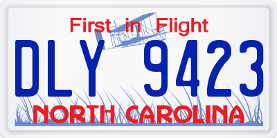 NC license plate DLY9423