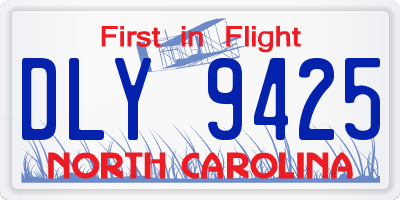 NC license plate DLY9425