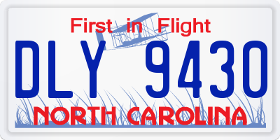 NC license plate DLY9430