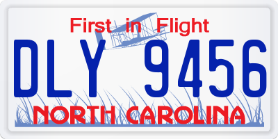NC license plate DLY9456