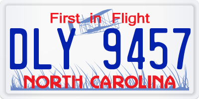 NC license plate DLY9457