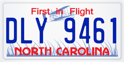 NC license plate DLY9461
