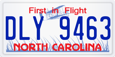 NC license plate DLY9463