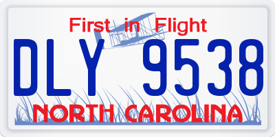 NC license plate DLY9538