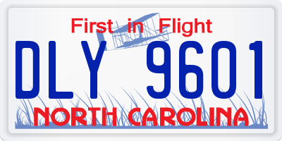 NC license plate DLY9601