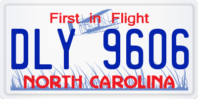 NC license plate DLY9606
