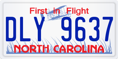 NC license plate DLY9637