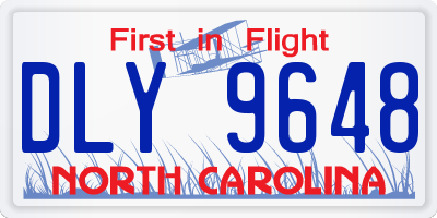NC license plate DLY9648