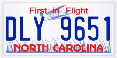 NC license plate DLY9651