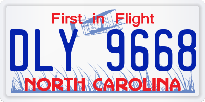 NC license plate DLY9668