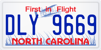 NC license plate DLY9669