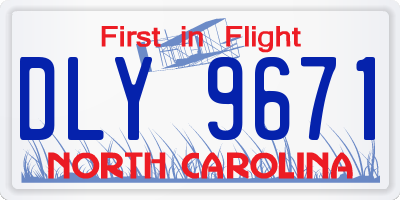 NC license plate DLY9671