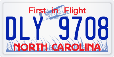 NC license plate DLY9708