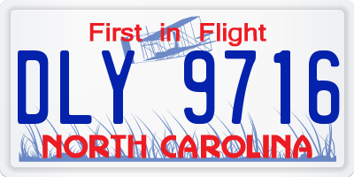 NC license plate DLY9716
