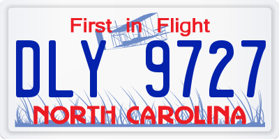 NC license plate DLY9727