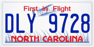 NC license plate DLY9728