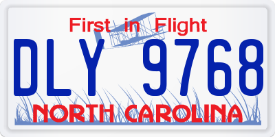 NC license plate DLY9768