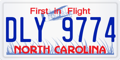 NC license plate DLY9774