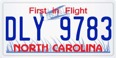 NC license plate DLY9783