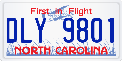 NC license plate DLY9801